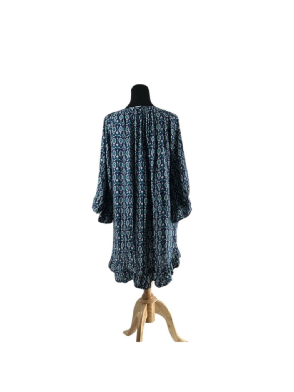Roxy Blackbird Dress Blue Boho Floral Print beach cover up surf sz sm - Picture 12 of 12